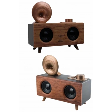 Bluetooth Nostalji Speaker Radyo Gramofon Ahşap Renk Vintage