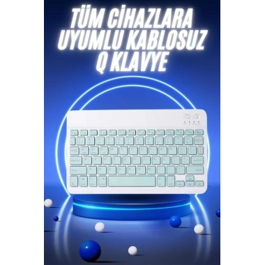 Bluetooth Şarj Edilebilir Mini Q Klavye Kablosuz Taşınabilir