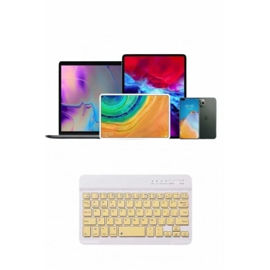 Bluetooth Şarj Edilebilir Mini Q Klavye Kablosuz Taşınabilir