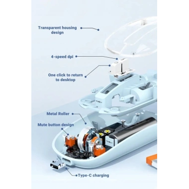 Bluetooth USB Çift Modlu Sessiz Mouse, Şeffaf Mıknatıslı Kapaklı, Type-C Şarjlı, DPI Ayarlı, Kablosuz 10m Çekim Mesafeli, Masaüstü Kısayol Tuşlu, Taşınabilir Şarjlı Mouse Siyah