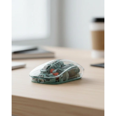 Bluetooth ve 2.4G USB Destekli Pilli Kablosuz Şeffaf Mouse
