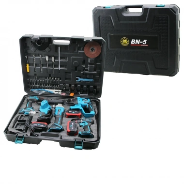 BN-5 5PCS USTA ELEKTRİKLİ ALET SETİ ŞARJLI=36V -5.0Ah MATKAP - HİLTİ - TAŞLAMA - SOMUN SÖKME - DAL BUDAMA TESTERE PLASTİK ÇANTALI (5468)