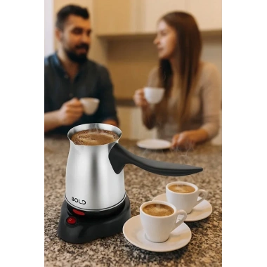 Bold Elektrikli Türk Kahve Pişirme Makinesi Inox Paslanmaz Çelik Cezve (5468)