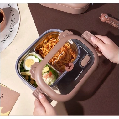 Bölmeli Paslanmaz Çelik Yemek Kutusu