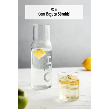 Borosilikat Cam Gri Başucu Sürahisi & Cam Sürahi * 600 ml