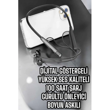 Boyun Bantlı Bluetooth Kulaklık Yüksek Ses Kaliteli 100 Saat Kulaklık