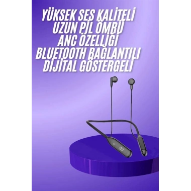 Boyun Bantlı Kablolu Yüksek Ses Kaliteli Bluetooth Kulaklık Uzun Pil Ömrü