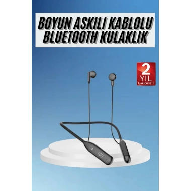 Boyun Bantlı Kablolu Yüksek Ses Kaliteli Bluetooth Kulaklık Uzun Pil Ömrü 100 saat sarj