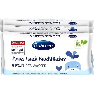 Bübchen Aqua Touch Yenidoğan Hassas Islak Mendil 3 x 48 Adet ( 144 Yaprak )