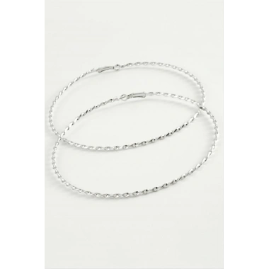 Burgulu Metal Halka Küpe 8-9-10 cm