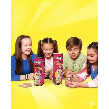 Büyük Boy Doğal Ahşap Denge Oyunu Kule Oyunu 54 Parça Ahşap Yapı Blokları Cenga