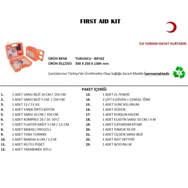 Büyük Boy İlk Yardım Seti First Aid Kit (5468)