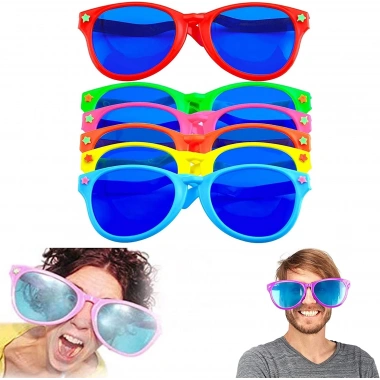 Büyük Parti Gözlüğü Rengarenk 12 Adet 27x9 Cm