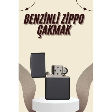 Çakmak Parlak Siyah Benzinli Çakmak Cep Boy Doldurulabilir