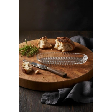 Cam Balık Sırtı Baton Sunum Tabağı 28 cm