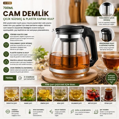 CAM DEMLİK 700ML (5468)