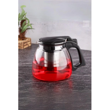 Cam Demlik 900 ml Çelik Süzgeçli