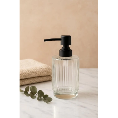 Cam Şeffaf Sıvı Sabunluk 200 ml Banyo Lavabo