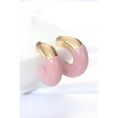 CCB Gül Kurusu Gold Çift Renk Küpe