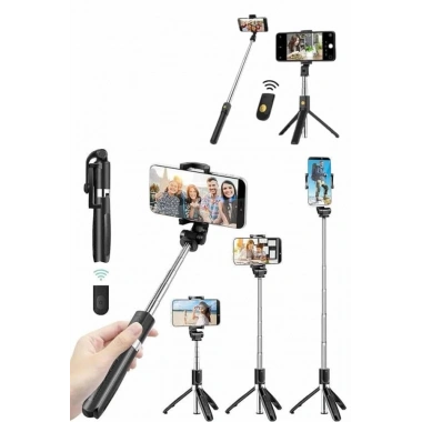 Cep Telefonu Tripod Standı Manyetik Selfie Sopa Bluetooth Uzaktan Kumandalı