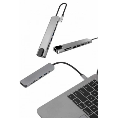 Çevirici Dönüştürücü Adaptör Macbook 3 In 1 Type-C To Hdmı USB 3.0