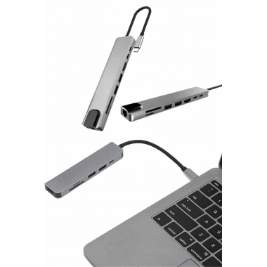 Çevirici Dönüştürücü Adaptör Macbook 3 In 1 Type-C To Hdmı USB 3.0