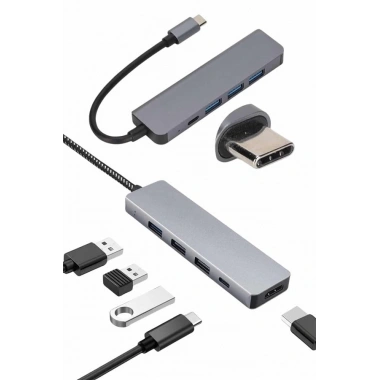 Çevirici Dönüştürücü Adaptör Macbook 3 In 1 Type-C To Hdmı USB 3.0