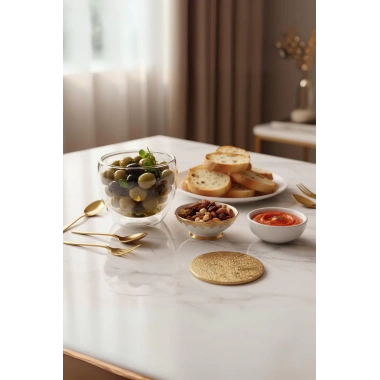 Çift Cidarlı Cam Kase 250 ml 10 cm