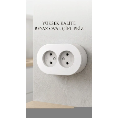 Çift Girişli Beyaz Sıva Üstü Modern Duvar Prizi