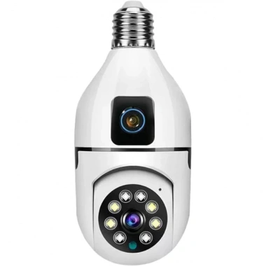 Çift Lensli Duy Girişli Kablosuz Ampul Kamera