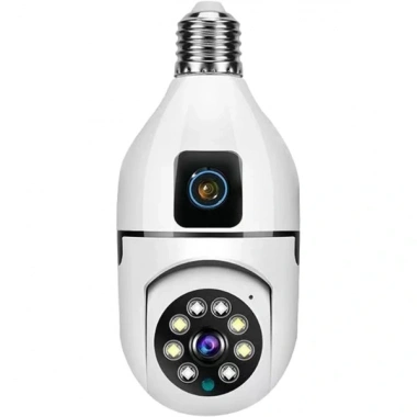 Çift Lensli Duy Girişli Kablosuz Ampul Kamera