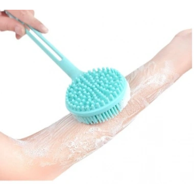 Çift Taraflı Silikon Uzun Saplı  Banyo Fırçası CM-331 (5468)