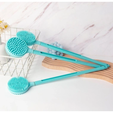 Çift Taraflı Silikon Uzun Saplı  Banyo Fırçası CM-331 (5468)