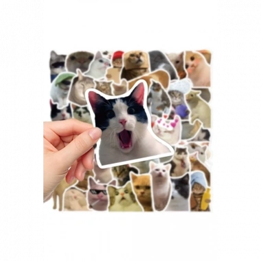 Çılgın Kediler Macbook Notebook Tablet Telefon Ajanda Laptop Defter Sticker Seti