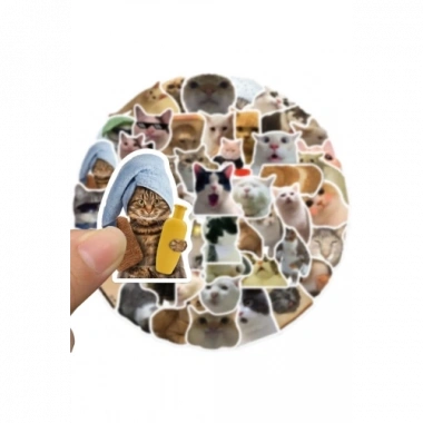 Çılgın Kediler Macbook Notebook Tablet Telefon Ajanda Laptop Defter Sticker Seti