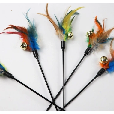 Çıngıraklı Tüylü Kedi Oyun Çubuğu (5468)