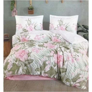 Clasy Ranforce Nevresim Takımı Çift Kişilik Forest V1 Pembe