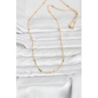 CM 14K Gold Renk Bar Zincir Model 60 cm Kadın Kolye