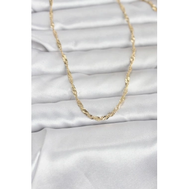 CM 14K Gold Renk Burgu Yassı Model 60 cm Kadın Kolye