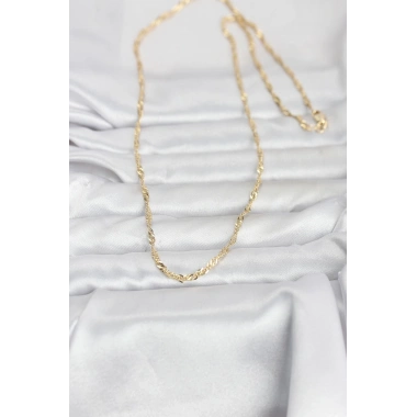 CM 14K Gold Renk Burgu Yassı Model 60 cm Kadın Kolye