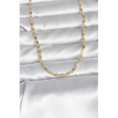 CM 14K Gold Renk Çizgi Lazer Model 60 cm Kadın Kolye