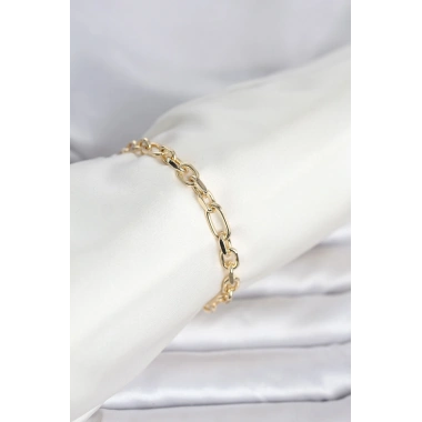 CM 14K Gold Renk Kalın Zincir Model Kadın Bileklik