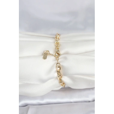 CM 14K Gold Renk Kalın Zincir Model Kadın Bileklik