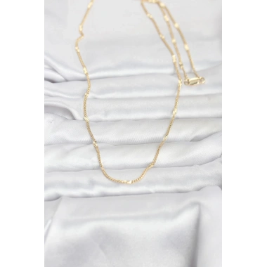 CM 14K Gold Renk Lazer Puntalı Model 60 cm Kadın Kolye