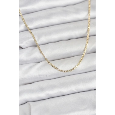 CM 14K Gold Renk Pirinç Lazer Model 60 cm Kadın Kolye