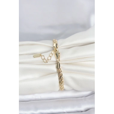 CM 14K Gold Renk Sarmal Zincir Model Kadın Bileklik
