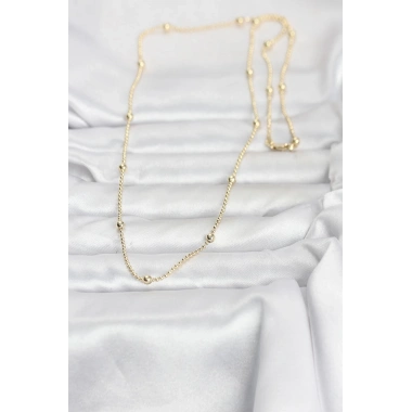 CM 14K Gold Renk Top Zincir 60 cm Kadın Kolye