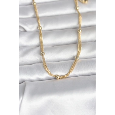 CM 14K Gold Renk Topçuk Model 60 cm Kadın Kolye