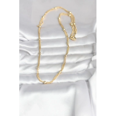 CM 14K Gold Renk Topçuk Model 60 cm Kadın Kolye