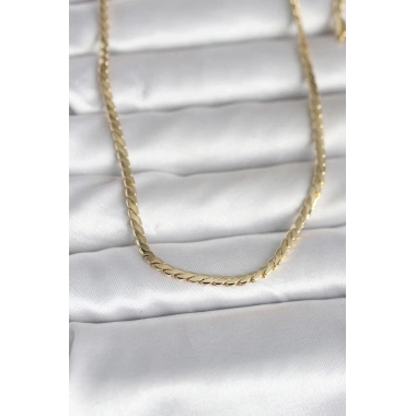 CM 14K Gold Renk Yassı Model 60 cm Kadın Kolye